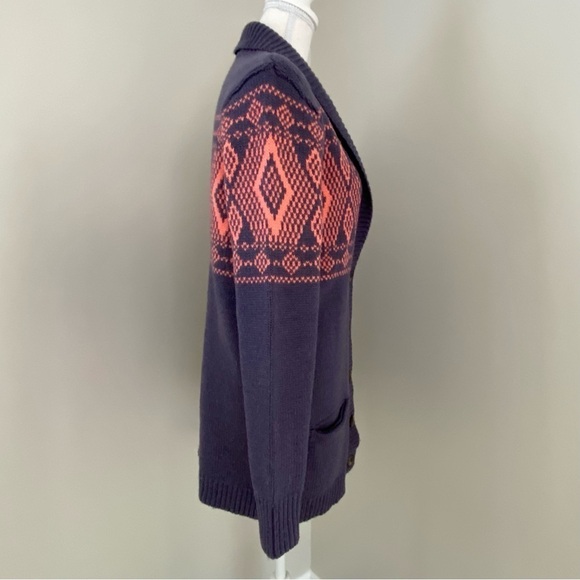 NORTH FACE Jacquardigan Sweater Knit Aztec Print Cardigan Size S - Picture 3 of 16